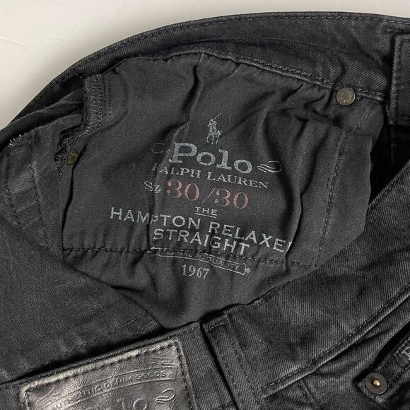 Polo Ralph Lauren Hampton Relaxed Straight Leg Jeans Mens 30x30 Black Denim - Picture 3 of 16
